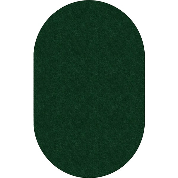 Flagship Carpets Amerisoft Solid Color Rug - 12 ft Length x 90" Width - Oval - Emerald Green - Nylon, Polyester