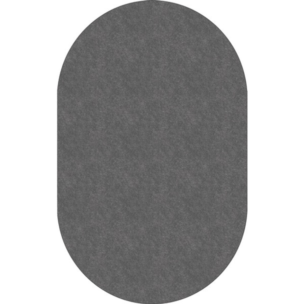 Flagship Carpets Amerisoft Solid Color Rug - 12 ft Length x 90" Width - Oval - Gray - Nylon, Polyester