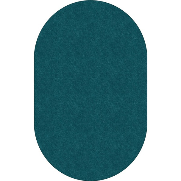 Flagship Carpets Amerisoft Solid Color Rug - 12 ft Length x 90" Width - Oval - Marine Blue - Nylon, Polyester