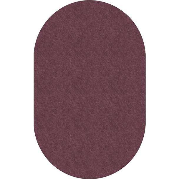 Flagship Carpets Amerisoft Solid Color Rug - 12 ft Length x 90" Width - Oval - Plum - Nylon, Polyester