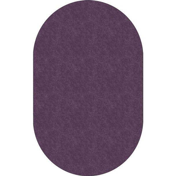 Flagship Carpets Amerisoft Solid Color Rug - 12 ft Length x 90" Width - Oval - Purple - Nylon, Polyester