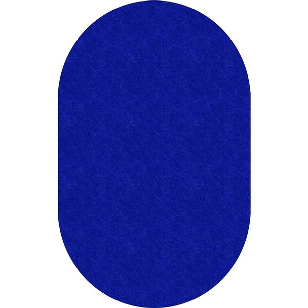 Flagship Carpets Amerisoft Solid Color Rug - 12 ft Length x 90" Width - Oval - Royal Blue - Nylon, Polyester