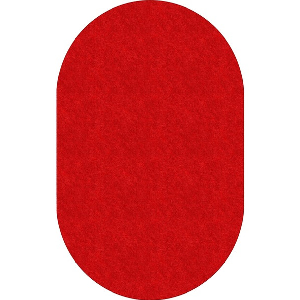 Flagship Carpets Amerisoft Solid Color Rug - 12 ft Length x 90" Width - Oval - Classic Red - Nylon, Polyester