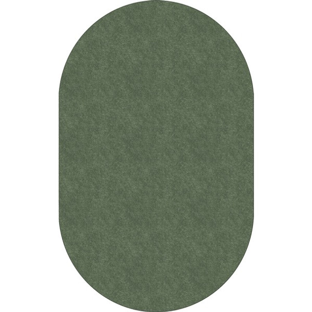 Flagship Carpets Amerisoft Solid Color Rug - 12 ft Length x 90" Width - Oval - Sage Green - Nylon, Polyester