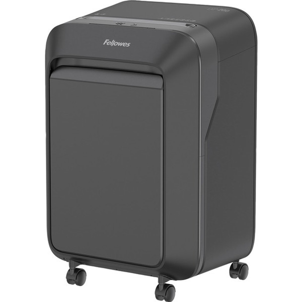 Fellowes Powershred LX210 Micro Cut Shredder - Micro Cut - 16 Per Pass - for shredding Paper, Credit Card, Paper Clip, Staples, Junk Mail - 0.156" x 0.500" Shred Size - P-4 - 7 ft/min - 9" Throat - 20 Minute Run Time - 6 gal Wastebin Capacity - Black