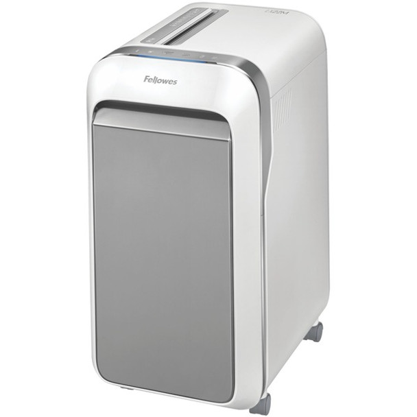 Fellowes Powershred LX220 Micro Cut Shredder - Micro Cut - 20 Per Pass - for shredding Paper, Credit Card, Paper Clip, Staples, Junk Mail - 0.156" x 0.500" Shred Size - P-4 - 7 ft/min - 9" Throat - 20 Minute Run Time - 8 gal Wastebin Capacity - White