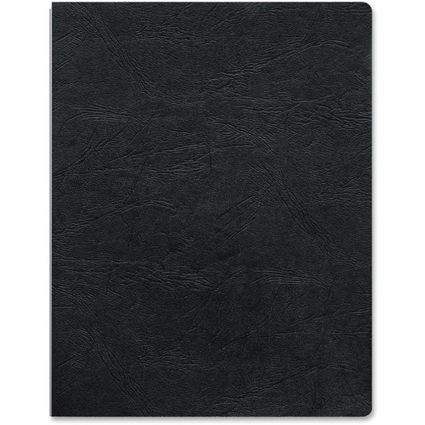 Fellowes Executive Letter-Size Binding Cover - 8.5" Height x 11" Width x 0.1" Depth - 8 1/2" x 11" Sheet - Rectangular - Black - Vinyl - 200 / Pack