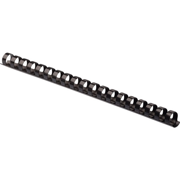 Fellowes Plastic Binding Combs - 0.4" Height x 10.8" Width x 0.4" Depth - 0.37" Maximum Capacity - 55 x Sheet Capacity - For Letter 8 1/2" x 11" Sheet - 19 x Rings - Round - Black - Plastic - 100 / Pack