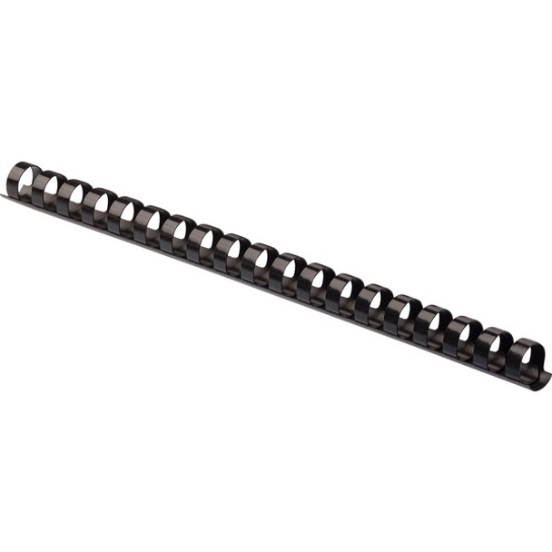 Fellowes Plastic Binding Combs - 0.5" Height x 10.8" Width x 0.5" Depth - 0.50" Maximum Capacity - 90 x Sheet Capacity - For Letter 8 1/2" x 11" Sheet - 19 x Rings - Round - Black - Plastic - 100 / Pack