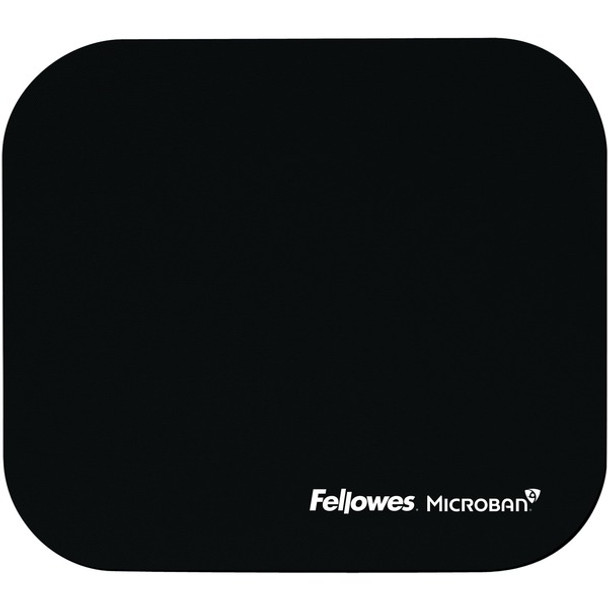 Fellowes Microban&reg; Mouse Pad - Black - 8" x 9" x 0.13" Dimension - Black - Rubber - Tear Resistant, Wear Resistant, Skid Proof - 1 Pack - TAA Compliant
