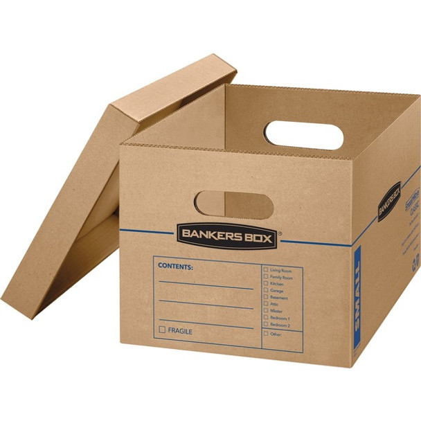 SmoothMove&trade; Classic Moving Boxes, Small - External Dimensions: 12.5" Width x 16.3" Depth x 10.5"Height - Media Size Supported: Letter, Legal - Lift-off Closure - Corrugated - Kraft - For File - Recycled - 10 / Carton