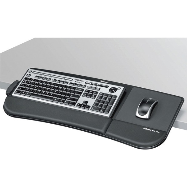 Fellowes Tilt 'n Slide Keyboard Manager - 3.4" Height x 11.5" Width x 29.3" Depth - Black - 1