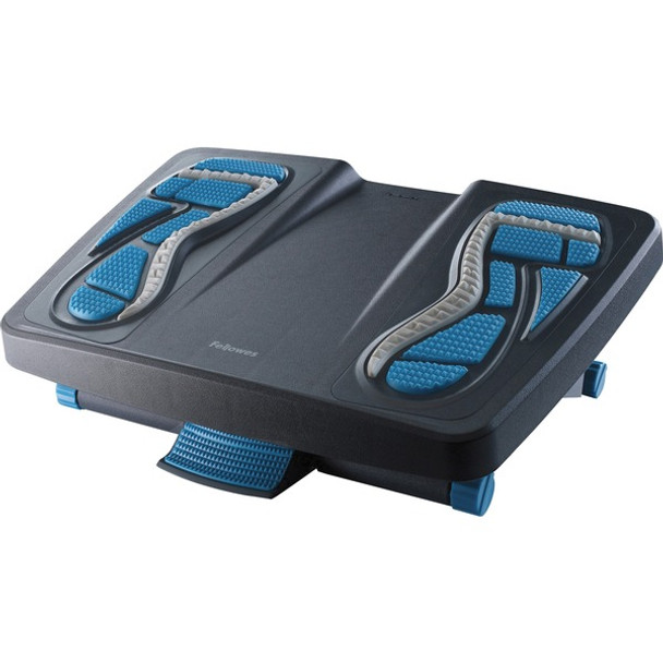 Fellowes Energizer&trade; Foot Support - 25&deg; Tilt - Charcoal, Blue, Gray - Rubber