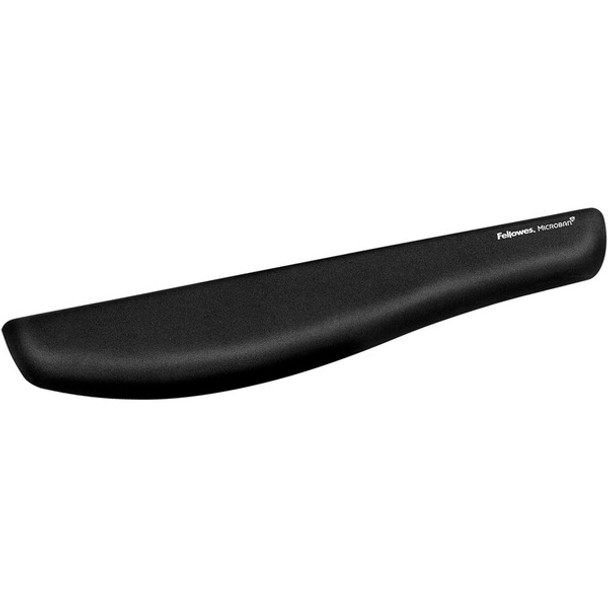 Fellowes PlushTouch&trade; Keyboard Wrist Rest with Microban&reg; - Black - 1" x 18.13" x 3.19" Dimension - Black - Polyurethane - Wear Resistant, Tear Resistant, Skid Proof - 1 Pack