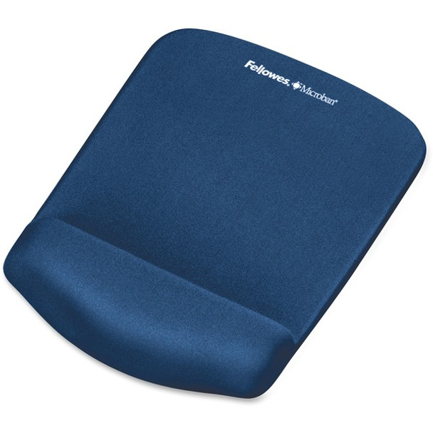 Fellowes PlushTouch&trade; Mouse Pad Wrist Rest with Microban&reg; - Blue - 1" x 7.25" x 9.38" Dimension - Blue - Polyurethane - Tear Resistant, Wear Resistant, Skid Proof - 1 Pack
