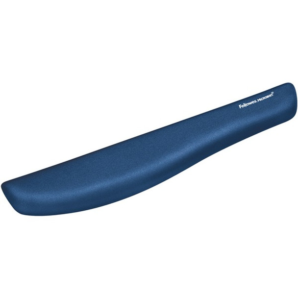 Fellowes PlushTouch&trade; Keyboard Wrist Rest with Microban&reg; - Blue - 1" x 18.13" x 3.19" Dimension - Blue - Foam - Wear Resistant, Tear Resistant, Skid Proof - 1 Pack