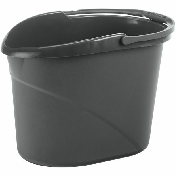 O-Cedar Easy Pour Bucket - 12 quart - Splash Resistant, Durable, Handle - Plastic - Gray - 1 Each