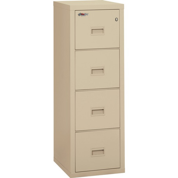 FireKing Insulated Turtle File Cabinet - 4-Drawer - 17.7" x 22.1" x 52.8" - 4 x Drawer(s) for File - Letter, Legal - Fire Resistant - Parchment - Powder Coated - Steel