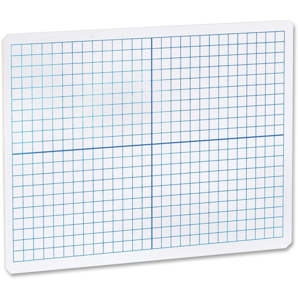 Flipside Grid Side/Plain Side Dry Erase Lap Board - 12" (1 ft) Width x 9" (0.8 ft) Height - White Surface - Rectangle - Portable - 1 Each