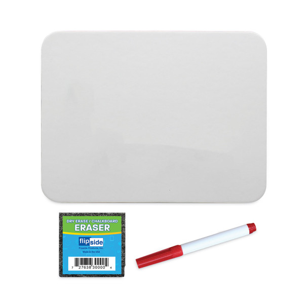 Dry Erase Board Set with Assorted Color Markers, 12 x 9, White Surface, 12/Pack