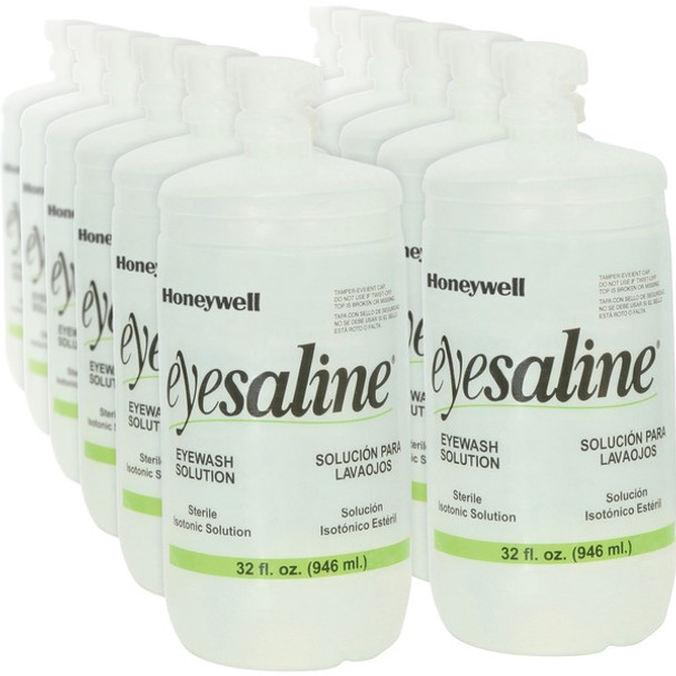 Honeywell Fendall Eyesaline Eyewash Solution - 1 quart - Tamper Resistant, Blow-fill-seal - 12 / Carton