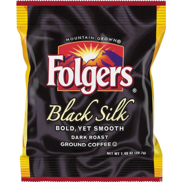 Folgers&reg; Ground Black Silk Coffee - Dark - 1.4 oz - 42 / Carton