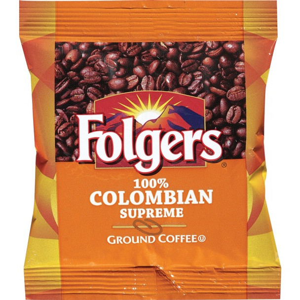 Folgers&reg; Ground 100% Colombian Supreme Coffee - Dark/Bold - 1.8 oz Per Bag - 42 / Carton