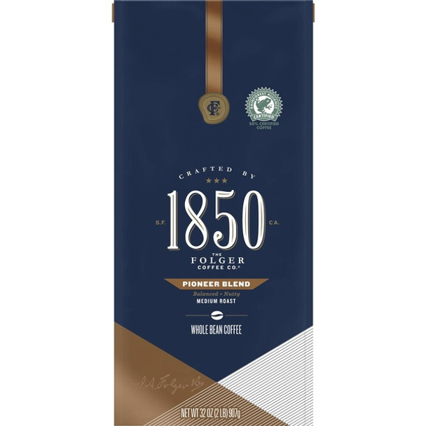 Folgers&reg; Whole Bean 1850 Pioneer Blend Coffee - Medium - 32 oz - 1 Each