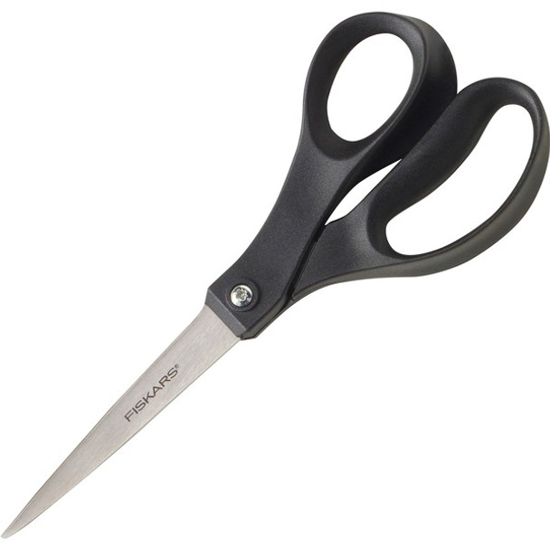 Fiskars Scissors - 8" Overall Length - Stainless Steel - Black - 2 / Pack