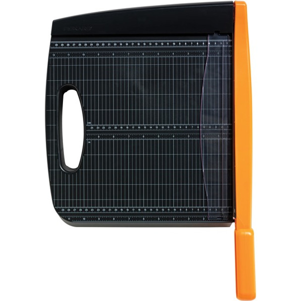 Fiskars Bypass Paper Trimmer - 10 Sheet Cutting Capacity - 12" Cutting Length - Easy to Use, Ergonomic Handle, Comfortable, Built-in Carry Handle, Self-sharpening, Non-skid Rubber Feet, Scale Bar - Black - 1 Each