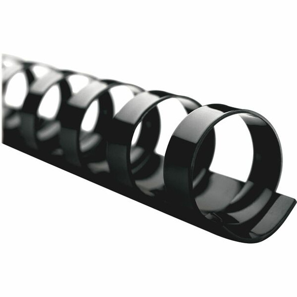 GBC CombBind Binding Spines - 0.38" Maximum Capacity - 60 x Sheet Capacity - For Letter 8 1/2" x 11" Sheet - 19 x Rings - Black - PVC Plastic - 100 / Box