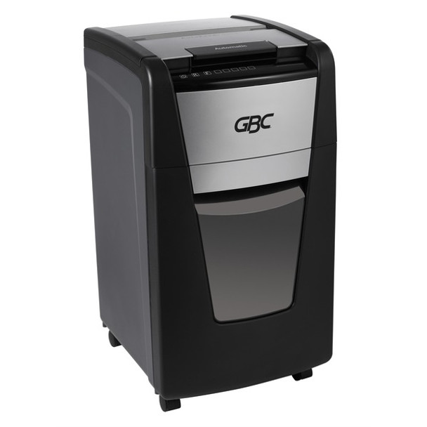 GBC AutoFeed+ Small Office Shredder, 230X, Super Cross-Cut, 230 Sheets - Continuous Shredder - Super Cross Cut - 10 Per Pass - for shredding Credit Card, Paper Clip, Staples, Paper - P-4 - 30 Minute Run Time - 16 gal Wastebin Capacity - Black