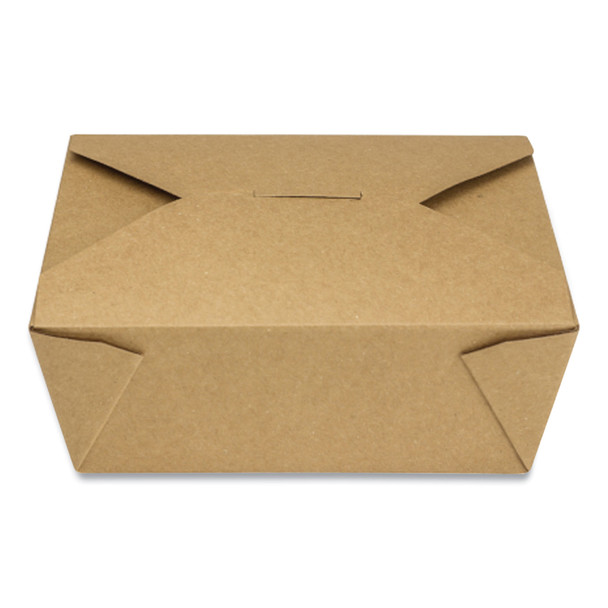 Reclosable Kraft Take-Out Box, 48 oz, Paper, 300/Carton