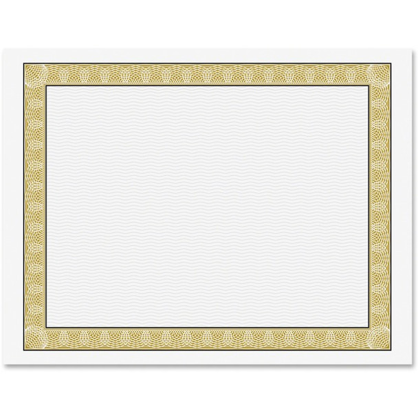 Geographics Natural Diplomat Certificate - 24 lb Basis Weight - 11" x 8.5" - Inkjet, Laser Compatible - Gold with White Border - Parchment Paper - 50 / Pack