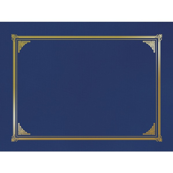 Geographics Letter, A4+ Recycled Certificate Holder - 8 1/2" x 11" , 10" x 8" , 8 17/64" x 11 11/16" - Linen - Navy Blue - 30% Recycled - 6 / Pack