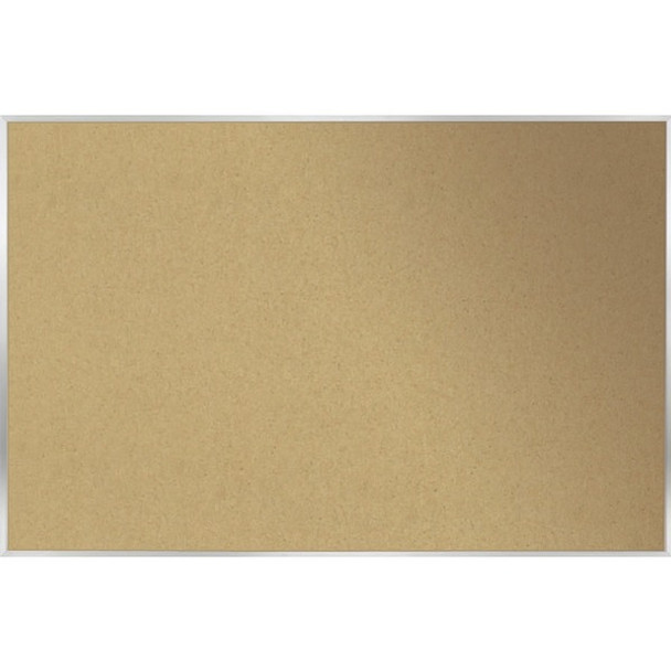 Ghent Natural Cork Bulletin Board with Aluminum Frame - 36" Height x 48" Width - Natural Cork, Fiberboard Surface - Self-healing, Laminated, Long Lasting, Rigid, Wear Resistant, Tear Resistant - Satin Aluminum Frame - 1 Each - TAA Compliant