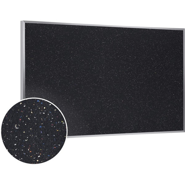 Ghent Confetti Rubber Tackboard - 48" Height x 72" Width - Rubber Surface - Self-healing, Stain Resistant, Fade Resistant - Aluminum Frame - 1 Each