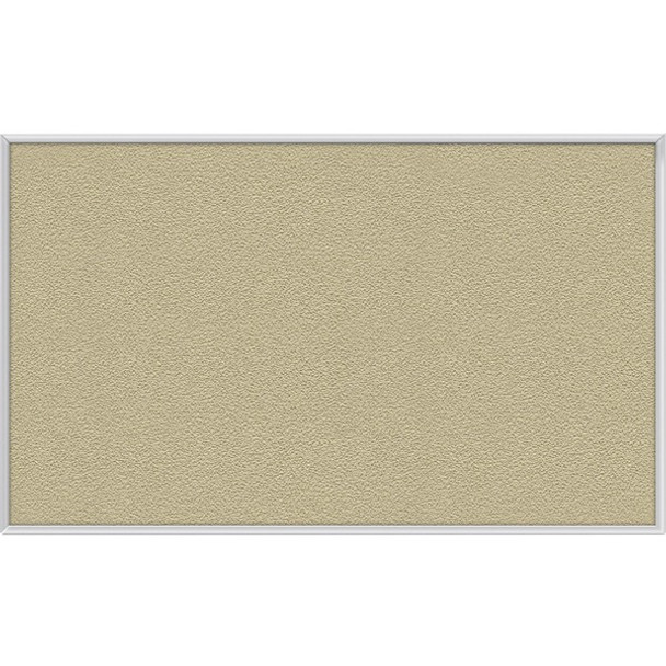 Ghent Vinyl Bulletin Board with Aluminum Frame - 36" Height x 60" Width - Caramel Vinyl, Fabric, Fiberboard Surface - Washable, Durable - Satin Aluminum Frame - 1 Each