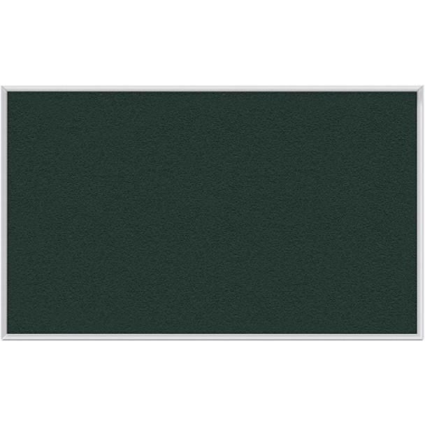 Ghent Vinyl Bulletin Board with Aluminum Frame - 48" Height x 96" Width - Ebony Vinyl, Fabric Surface - Durable, Laminated, Textured Surface, Washable, Customizable - Satin Anodized Aluminum Frame - 1 Each