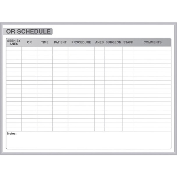 Ghent Healthcare Whiteboard - 72" (6 ft) Width x 48" (4 ft) Height - White Steel Surface - Satin Aluminum Frame - Rectangle - Horizontal - Magnetic - Stain Resistant, Ghost Resistant, Fade Resistant, Accessory Tray - 1 Each - TAA Compliant