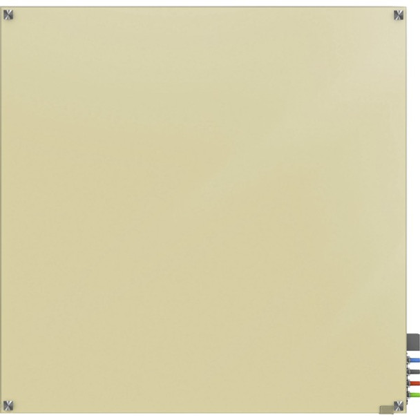 Ghent Harmony Dry Erase Board - 48" (4 ft) Width x 48" (4 ft) Height - Tempered Glass Surface - Beige Back - Square - Magnetic - 1 Each