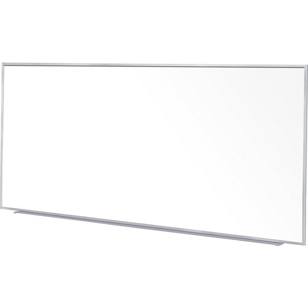Ghent 5'H Projection Porcelain Whiteboard - 144" (12 ft) Width x 60" (5 ft) Height - White Porcelain Surface - Gray Satin Aluminum Frame - Magnetic - Eraser Included - 1 Each
