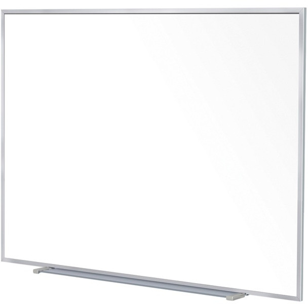Ghent 5'H Projection Porcelain Whiteboard - 72" (6 ft) Width x 60" (5 ft) Height - White Porcelain Surface - Gray Satin Aluminum Frame - Magnetic - Eraser Included - 1 Each