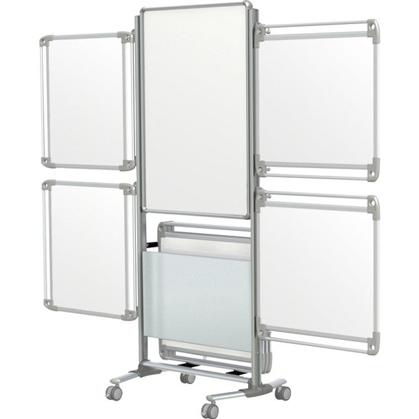 Ghent Nexus Easel+ - 26" (2.2 ft) Width x 39" (3.3 ft) Height - White Porcelain Surface - Frosted Acrylic Frame - Magnetic - Eraser Included - 1 Each