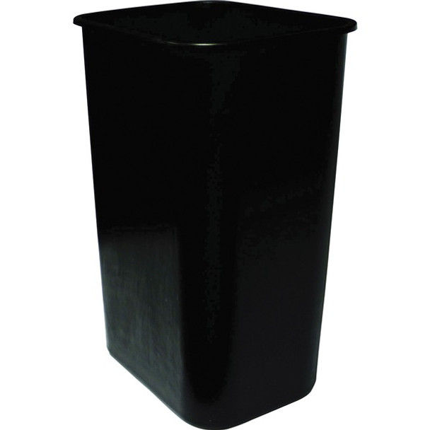 Genuine Joe 41-Quart Wastebasket - 10.25 gal Capacity - Durable, Sturdy, Dent Resistant, Chip Resistant, Rust Resistant, Long Lasting - 19.9" Height x 9.4" Width x 15.2" Depth - Polyethylene - Black - 1 Each