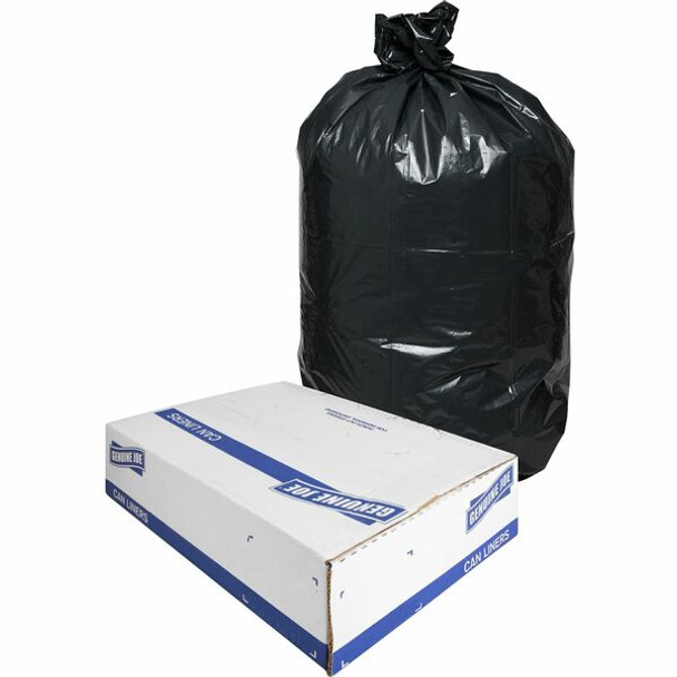 Genuine Joe Heavy-Duty Trash Can Liners - Medium Size - 30 gal Capacity - 30" Width x 36" Length - 1.50 mil (38 Micron) Thickness - Low Density - Black - 100/Carton