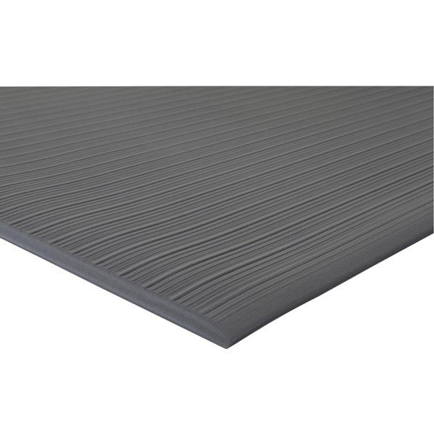 Genuine Joe Air Step Anti-Fatigue Mat - Warehouse, Indoor - 60 ft Length x 36" Width x 0.38" Thickness - Vinyl, Vinyl Foam - Black - 1Each