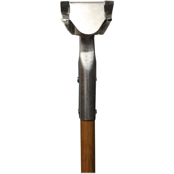 Genuine Joe Dust Mop Snap-on Wood Handle - 60" Length - 1.50" Diameter - Natural, Silver - Wood - 1 Each
