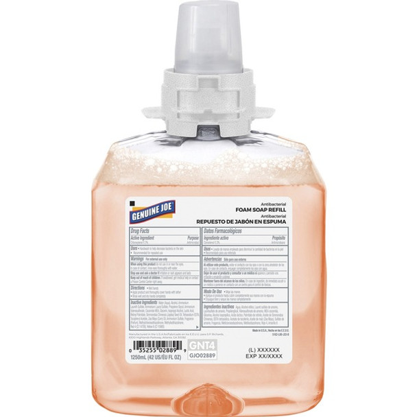 Genuine Joe Antibacterial Foam Soap Refill - Orange Blossom ScentFor - 42.3 fl oz (1250 mL) - Bacteria Remover - Hand, Skin - Antibacterial - Orange - 1 Each