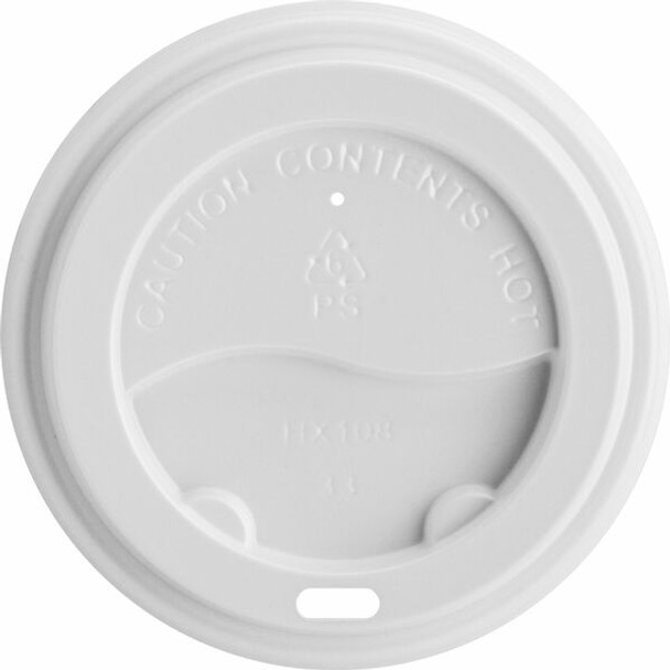 Genuine Joe Hot Cup Protective Lids - Polystyrene - 20 / Carton - 50 Per Pack - White